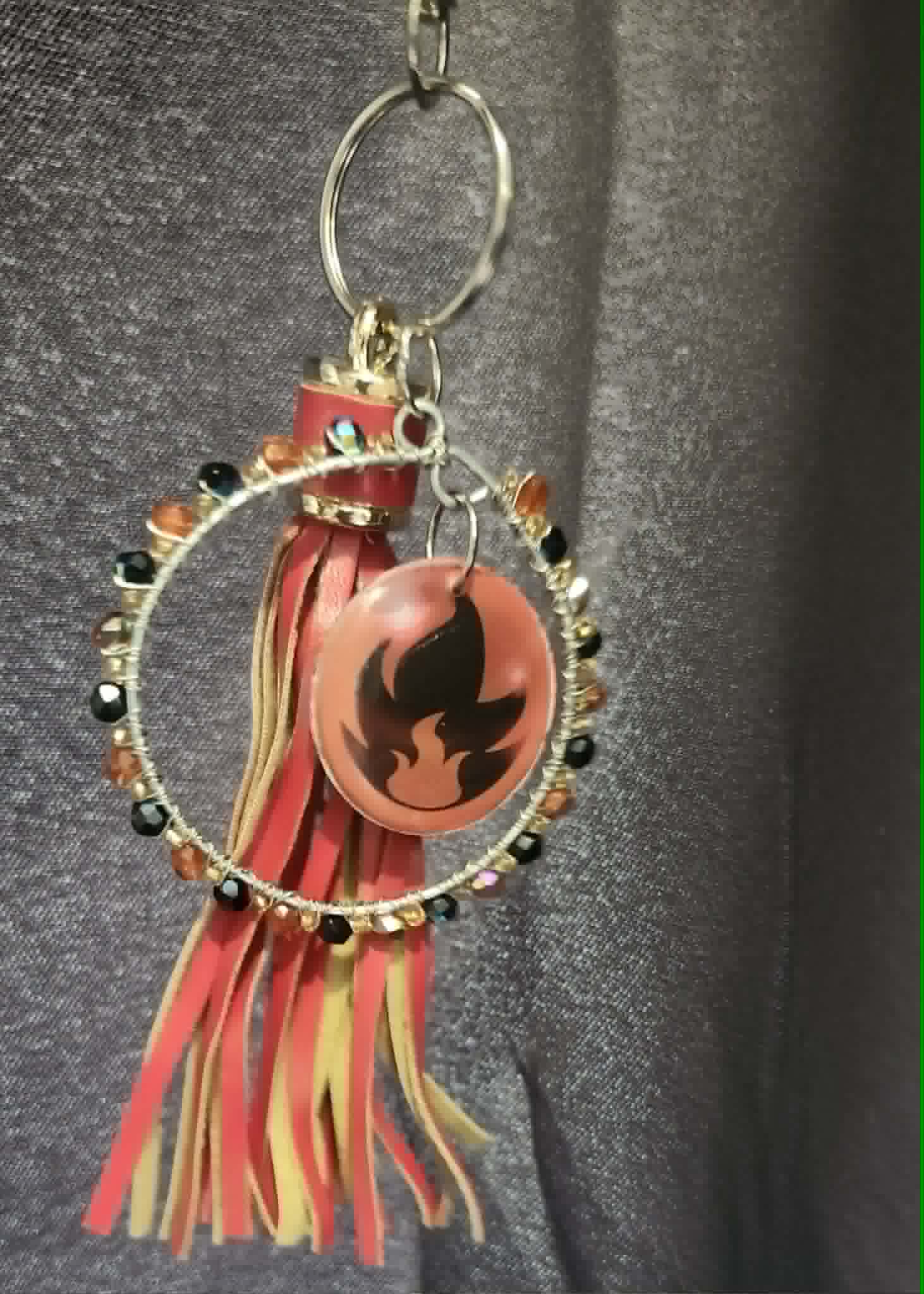 Charcadet Inferno Charm – Double-Sided Handmade Pokémon Card Bag Charm, Keychain & Car Accessory