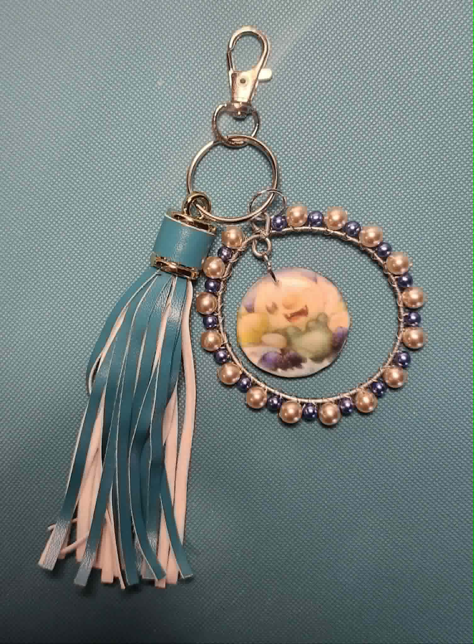 Oshawott Ocean Charm | Cute Beaded Tassel Bag Charm