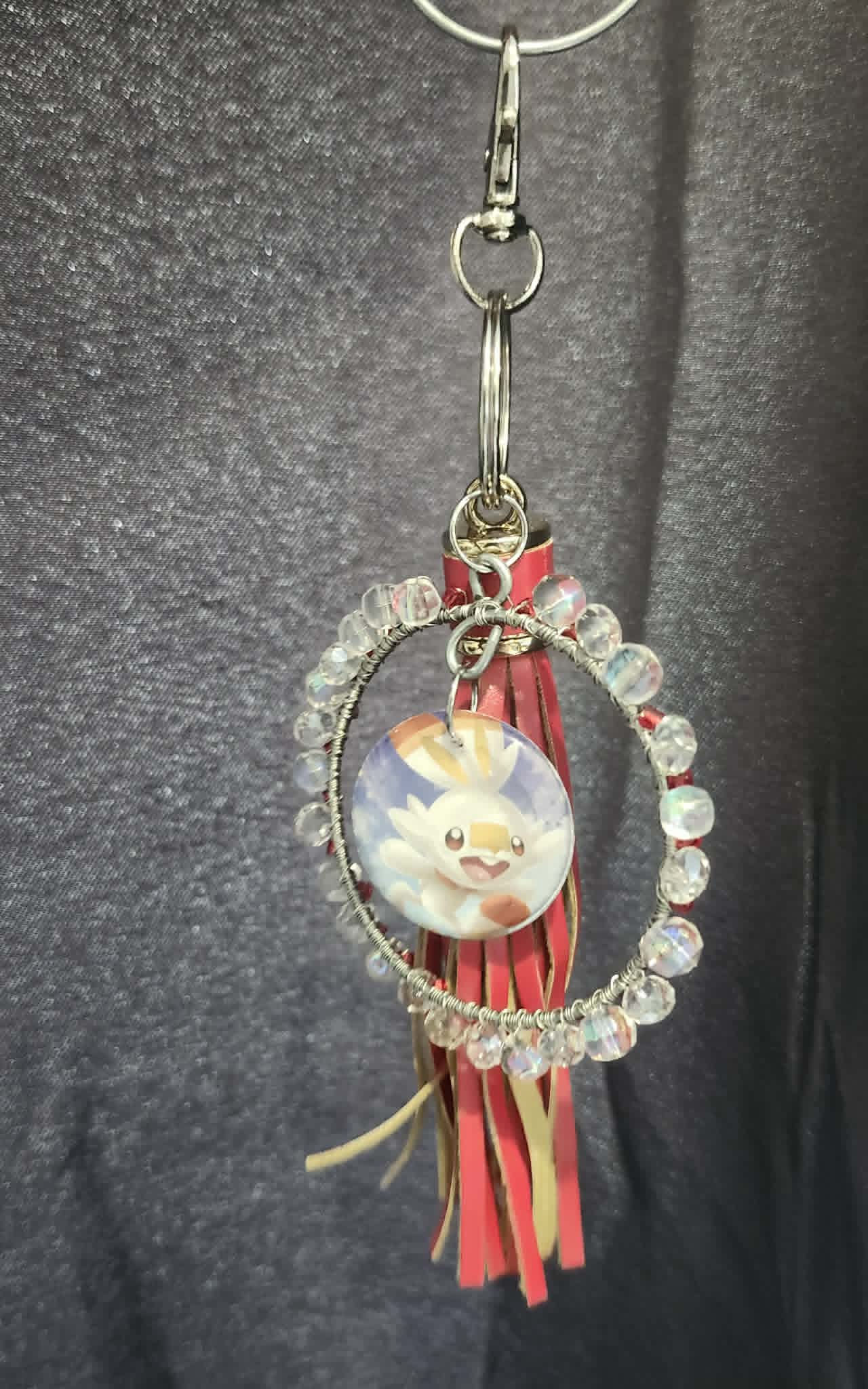 Scorbunny Sprint Charm – Handmade Pokémon-Inspired Bag Charm, Keychain & Car Accessory