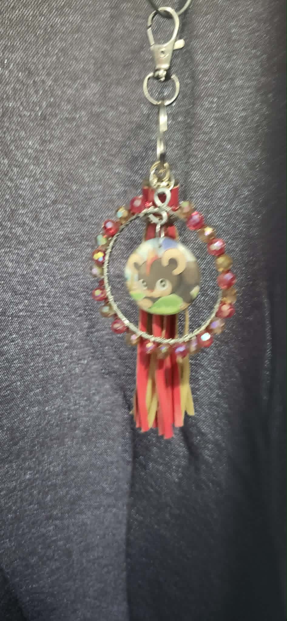 Litleo Ember Charm – Handmade Pokémon-Inspired Bag Charm, Keychain & Car Accessory