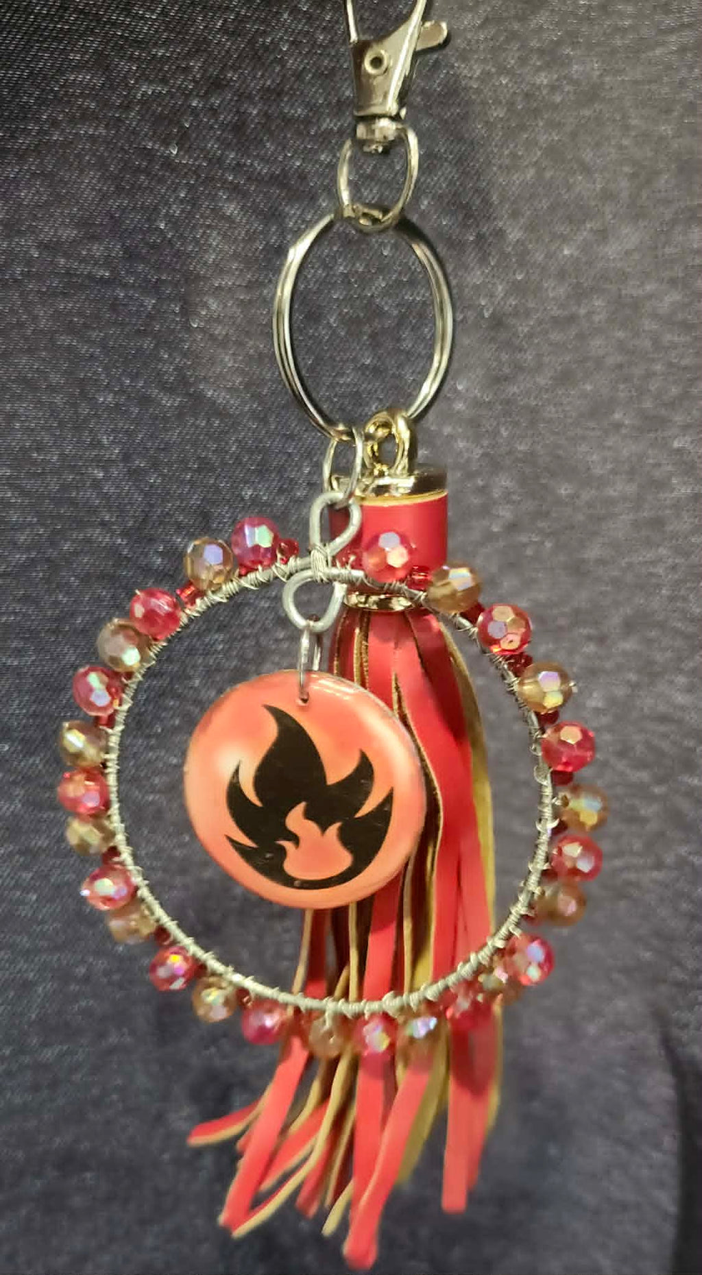 Tepig Blaze Charm – Handmade Pokémon-Inspired Bag Charm, Keychain & Car Accessory ⭐