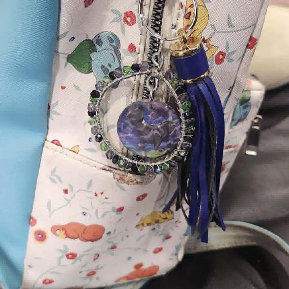 Handmade Blitzle & Zebstrika Keychain | Double-Sided Pokémon Bag Charm | Cute Anime Keyring | Unique Gamer Gift for Women