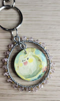 Handmade Togedemaru Keychain | Pokémon Bag Charm | Cute Kawaii Anime Keyring | Pink Beaded Tassel Charm | Gamer Gift for Women