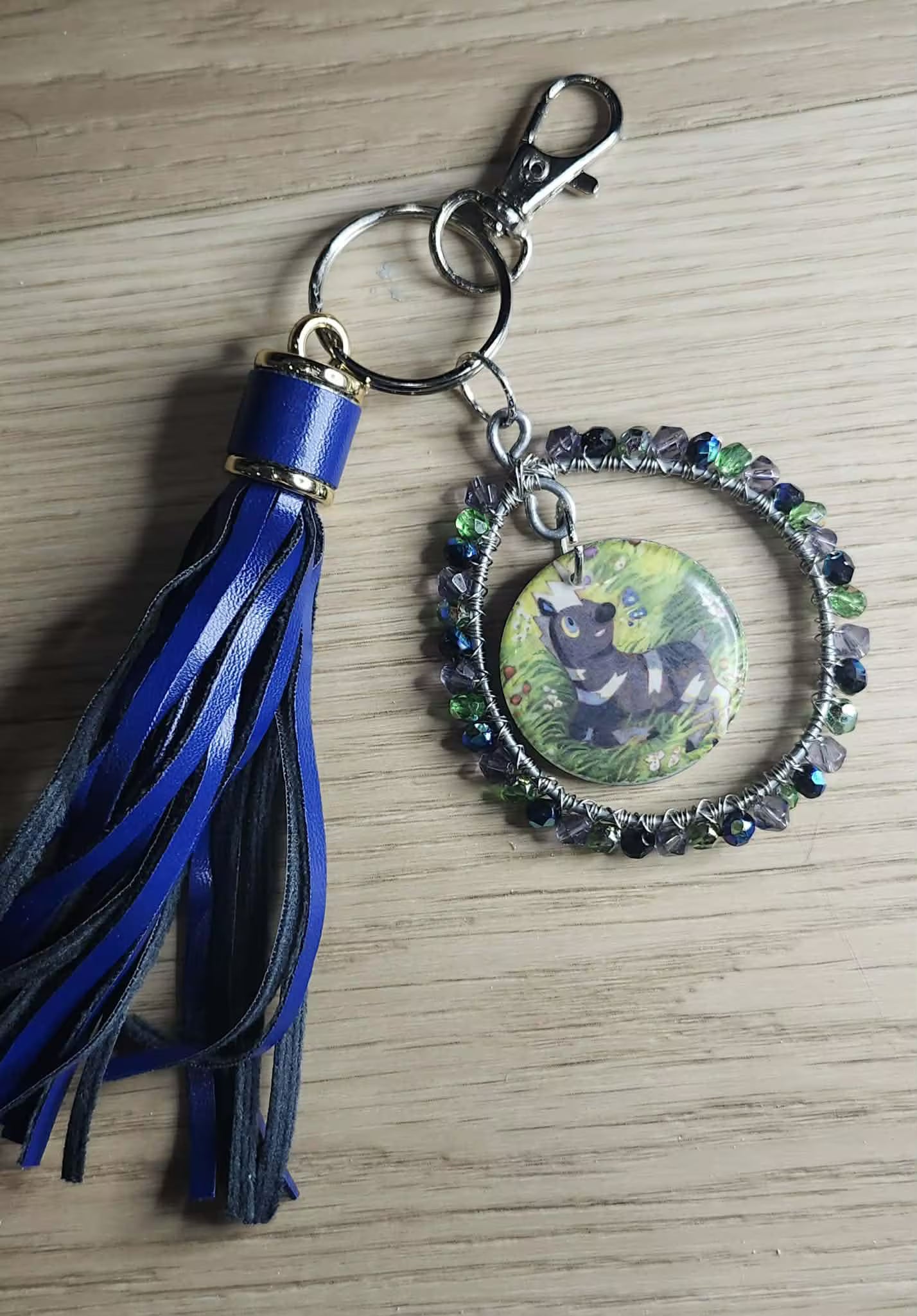 Handmade Blitzle & Zebstrika Keychain | Double-Sided Pokémon Bag Charm | Cute Anime Keyring | Unique Gamer Gift for Women