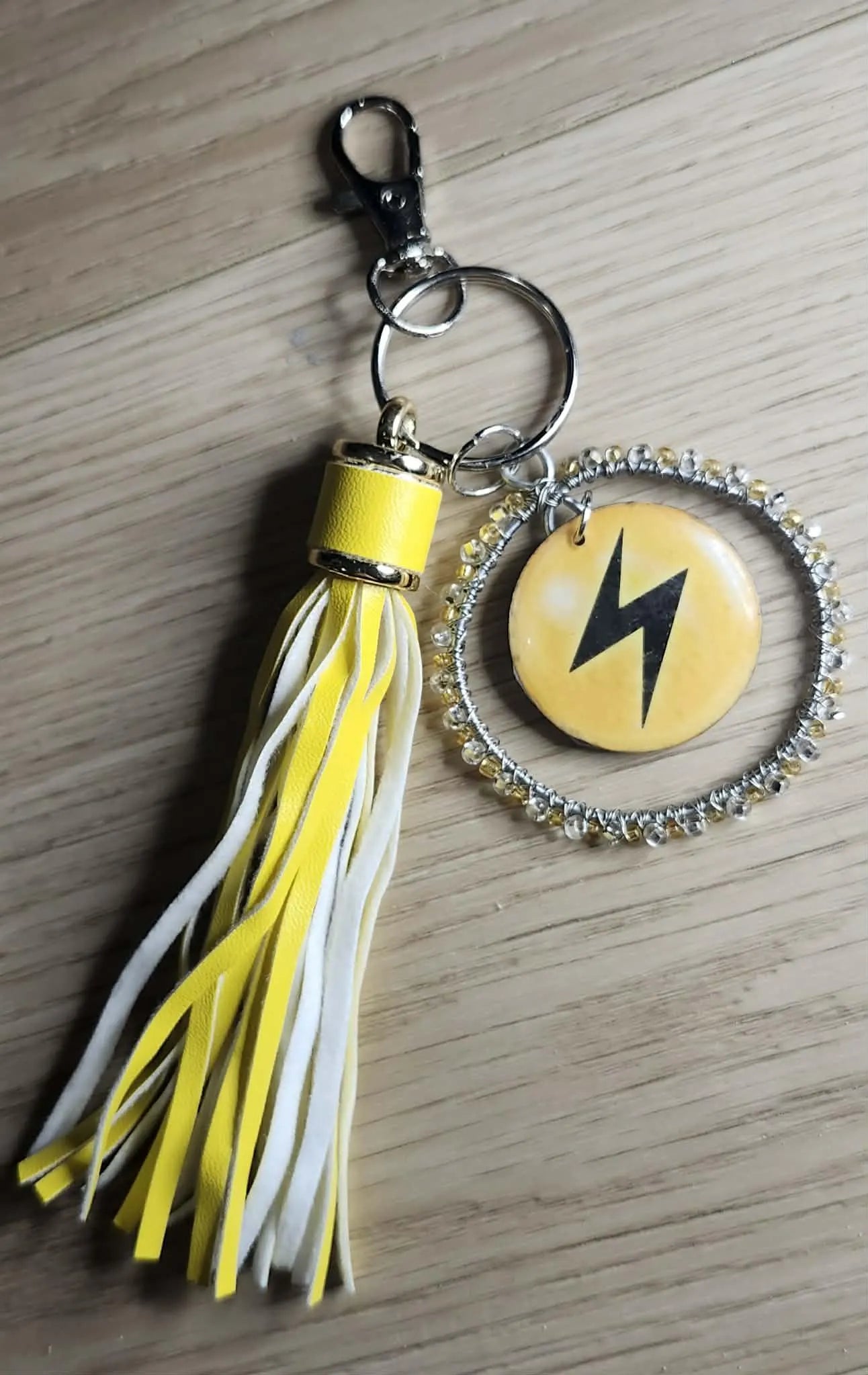 Handmade Pawmo Keychain | Cute Electric Pokémon Bag Charm | Double-Sided Anime Keyring | Kawaii Gamer Gift for Women